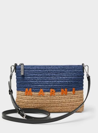 Marni Mens Seaside raffia Crossbody Bag pouch