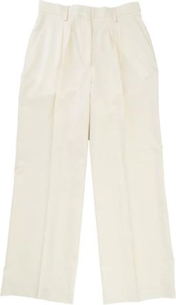 Officine Générale Wide Trousers, female, Beige, S, Beige Wide Leg High Waisted Trousers
