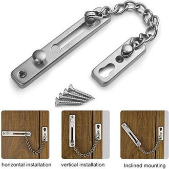 No Brand Cadena De Seguridad Para Puerta De Acero Inoxidable, Cerradura De Puerta Con Tornillos