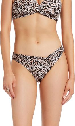 JETS Animale Twist Front Bikini Bottom In Cream