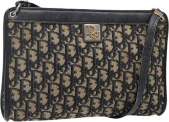 Dior Pre-owned Cross Body Bags, female, Multicolor, Size: ONE SIZE Pre-owned Vintage Trotter Canvas Shoulder Bag