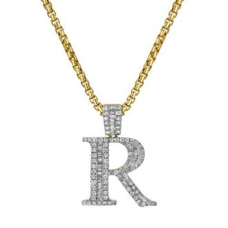 LuvMyJewelry R Initial Diamond Pendant 10K Yellow Gold - 0.86 Carats at Nordstrom