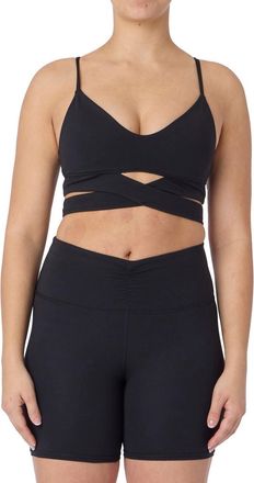 Skechers Goflex Slim Wrap Beha Polyester Dames Zwarte Sportbeha