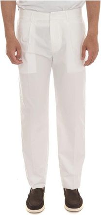 Emporio Armani Katoenen Broek - Heren - Straight fit broeken - Wit - L - Katoen - Broeken