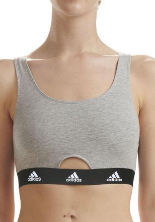 adidas Bralette ADIDAS SPORTSWEAR Active Comfort, Damen, Gr. XL, N-Gr, grau (202, grau melange), Single Jersey, Obermaterial: 95% Baumwolle, 5% Elasthan, mel