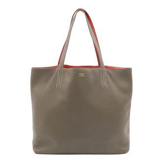 Herm&egrave;s Etain Rose Azalee Taurillon Clemence Leather Tote Bag (Pre-Owned)