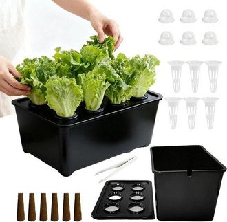 OEM Sistema Hidrop&oacute;nico Para Plantas - Kit De Cultivo Interior - Cultivo Durante Todo El A&ntilde;o - Soluci&oacute;n Sin Tierra - 12,8 X 16,2 X 12,8 Cm - Negro