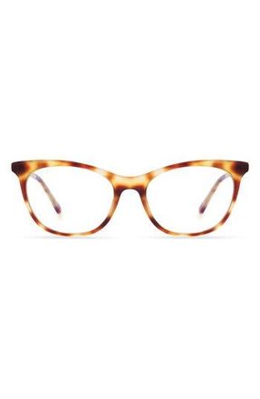 DIFF Eyewear Jade 51mm Blue Light Blocking Cat Eye Glasses in Solstice Tortoise/Clear at Nordstrom Rack