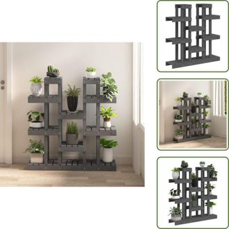 vidaXL The Living Store Supporto per Piante Grigio 104,5x25x109,5cm Legno Massello Pino - Porta piante