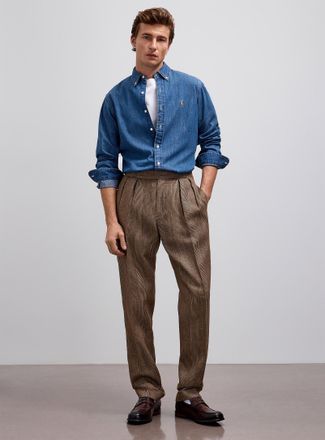 Polo Ralph Lauren Polo Shirt Ralph Lauren - Mens Prince of Wales linen-blend pant