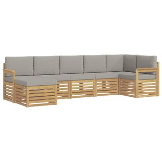 vidaXL Conjunto De Sof&aacute;s De Exterior 6 Pcs Blanco Y Gris Claro Vidaxl