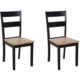Beliani Set of 2 Dining Chairs GEORGIA Wood Black
