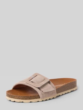 Verbenas Slippers aus echtem Leder Modell Reiko in Taupe, Gr&ouml;&szlig;e 37