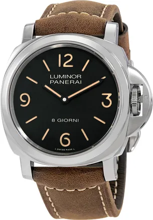 Officine Panerai Luminor 8 Giorni Hand Wind Black Dial Mens 44 mm Watch PAM00914