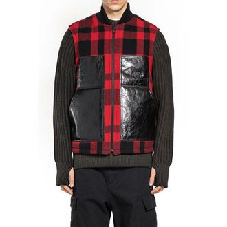 Junya Watanabe Wool and Leather Check Vest