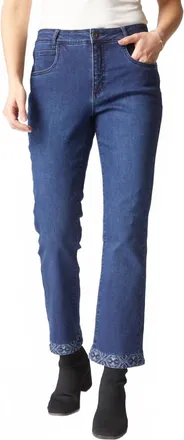 Habitat Slim Ankle Embroidered Stretch Jeans In Dark Denim
