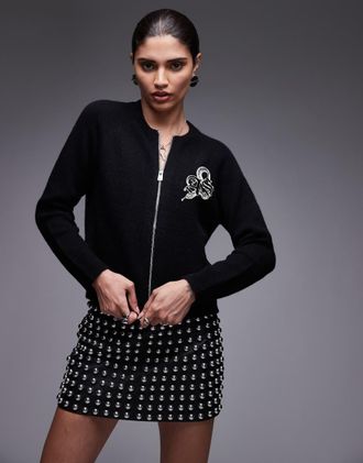AllSaints Jaqueline - Giacca bomber soffice nera-Nero