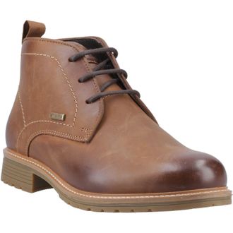 Hunter Jura Leather Mens Dark Tan Ankle Boots - Beige - Size UK 11