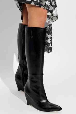 Maison Margiela Leather Heeled Boots, Womens, Black