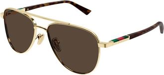 Gucci Brown Pilot Mens Sunglasses GG1962S 002 56