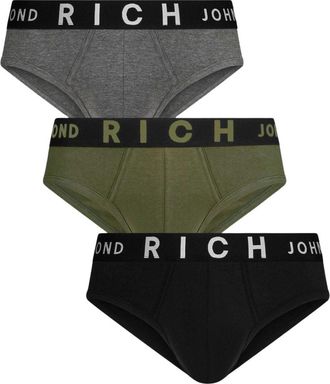John Richmond Tripack slip lage taille van gekamd katoen - Heren - Onderbroek - Veelkleurig - S - Katoen - Ondergoed