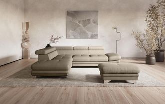 Cotta Ecksofa »Enterprise L-Form« mit Arm- & Kopfteilverstellung, wahlweise mit Bettfunktion