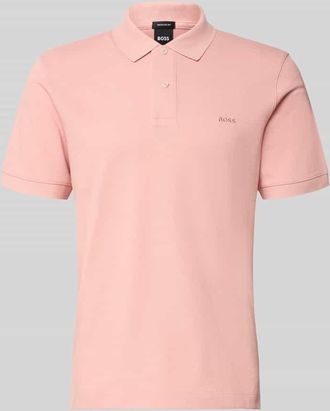 HUGO BOSS Regular Fit Poloshirt aus reiner Baumwolle Modell PALLAS in Rosa, Gr&ouml;&szlig;e XXXL