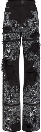 Philipp Plein Jeans Met Wijde Pijpen Paisley
