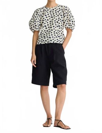 Apiece Apart Lino Short Sleeve Top In Yayoi Black & White