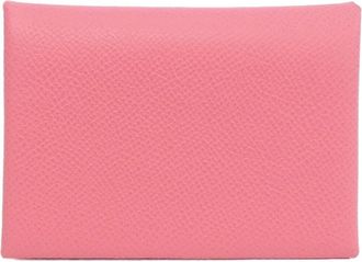 Herm&egrave;s Rose Azalee Epsom Leather Coin Purse/Coin Case (Pre-Owned)