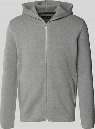 Marc O'Polo Regular Fit Strickjacke aus reiner Baumwolle in Hellgrau, Größe XL