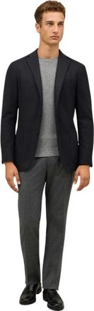 Boglioli Jassen, Heren, Grijs, XL, Wol, Garment Dyed Wool Herringbone K-Jacket