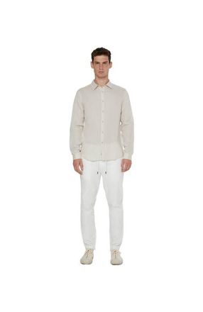 Onia Air Linen Long Sleeve Shirt in Stone at Nordstrom, Size Xx-Large L