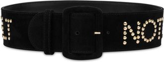 Moschino studded buckled belt - women - Goat Skin - 48 - Black