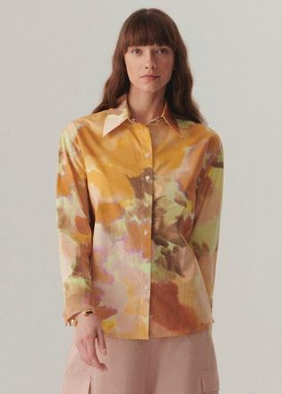 Exquise Chloris Long Sleeve Shirt in Orange at Nordstrom, Size X-Large