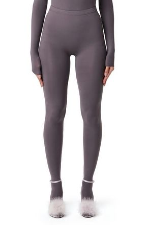 Naked Wardrobe Closed Toe Leggings in Charcoal at Nordstrom, Size X-Small