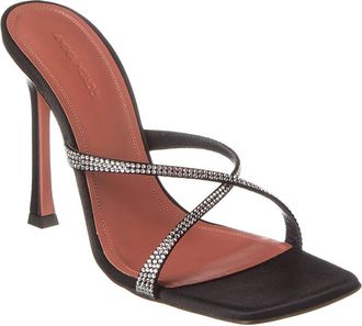 Amina Muaddi Adriana Crystal 105 Satin Sandal