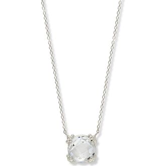 Anzie Dew Drop Cluster Topaz Pendant Necklace in White Topaz at Nordstrom, Size 17 In