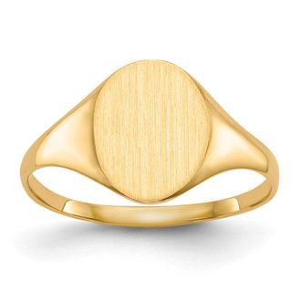 Diamond2Deal 14k Yellow Gold Closed Back Signet Ring