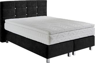 Westfalia Polsterbetten Boxspringbett mit Knöpfen in Kristalloptik, wahlweise mit Topper