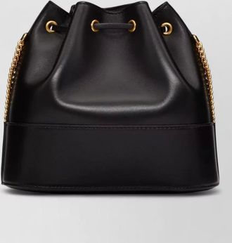 Valentino Garavani silk nylon bucket bag gold hardware chain