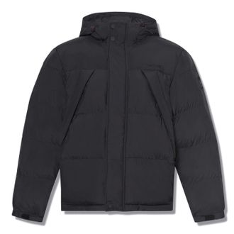 Timberland Mens Hooded Water Repellent Puffer Jacket in Black - Size 2XL