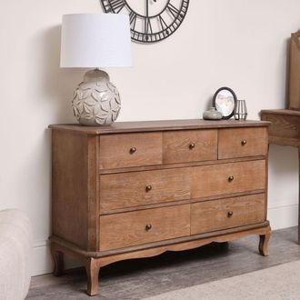 Melody Maison 7 Drawer Dark Wood Chest Of Drawers - Ashwell Range in Dark Brown