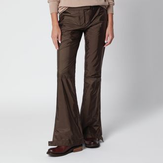 Miu Miu Pantaloni ebano in poliammide riciclata
