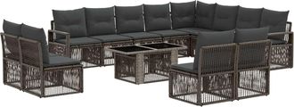 vidaXL Conjunto De Sof&aacute;s De Jard&iacute;n 13 Uds. Gris Y Gris Oscuro Vidaxl
