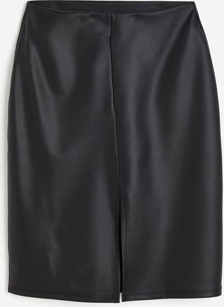 H&M Jupe mit Coating - Schwarz
