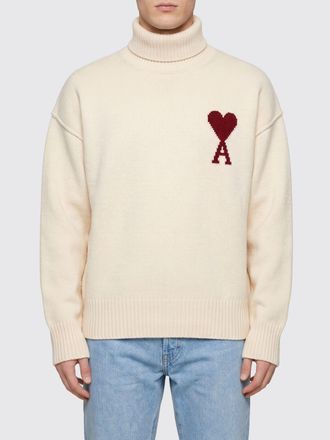 Ami Pullover a dolcevita con logo in lana