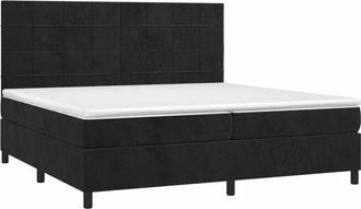 vidaXL Vidaxl - Cama Box Spring Colch&oacute;n Y Led Terciopelo Negro 200x200 Cm