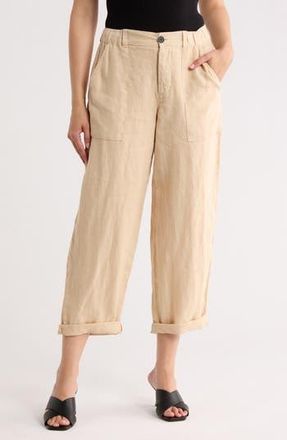 Sanctuary Cruiser Relaxed Straight Leg Linen Pants in Sandstone Brown at Nordstrom Rack, Size Xx-Large