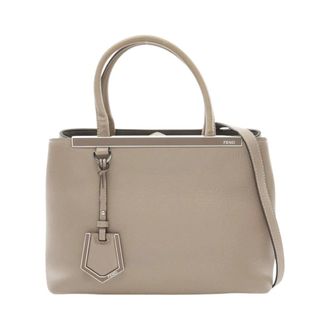 Fendi Pre-owned Tote Bags, female, Beige, Size: ONE SIZE Pre-owned Elegant Leather Top Handle Satchel with Optional Shoulder Strap